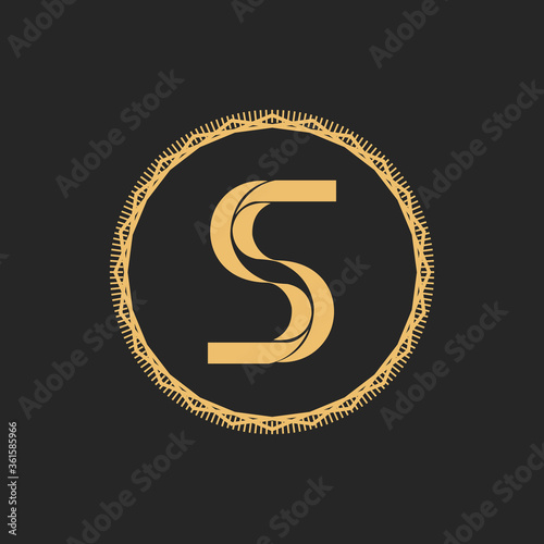 golden font letter S