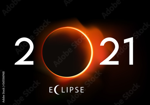 présentation de la nouvelle année 2021 sur le thème de l’astronomie, avec une éclipse totale du soleil.