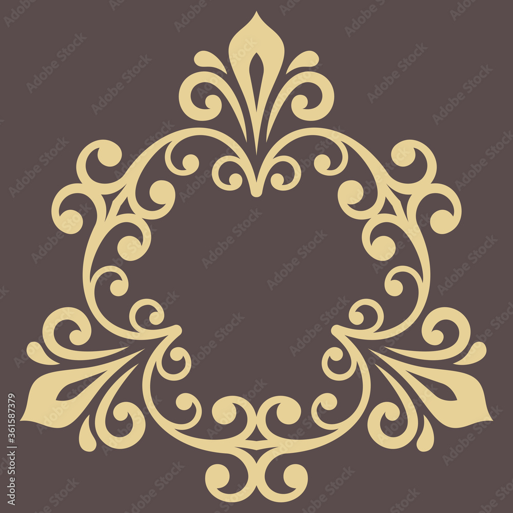 Oriental vector pattern with arabesques and floral elements. Traditional classic golden ornament. Vintage pattern with arabesques Oriental vector pattern with arabesques and floral elements. Traditional classic golden ornament. Vintage pattern with arabesques