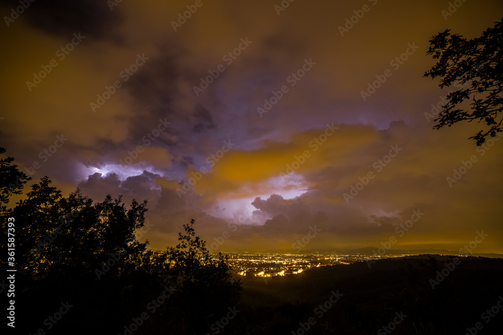 Lightning in Sabadell, Barcelona, Spain
