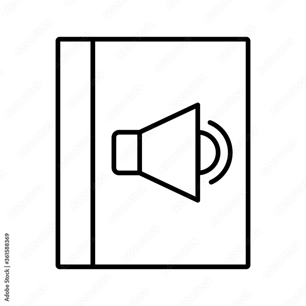 electronic book with speaker education online line style icon electronic book with speaker education online line style icon