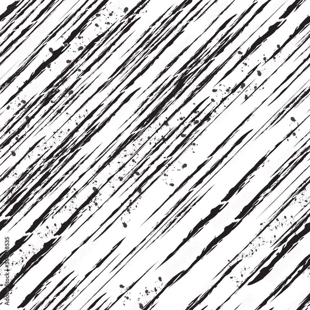 Vector seamless diagonal grunge texture. Blank for background decorative pattern of diagonal brush strokes of splashes and scratches of black color. Vector seamless diagonal grunge texture. Blank for background decorative pattern of diagonal brush strokes of splashes and scratches of black color.