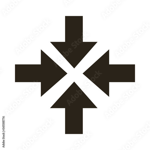multidirectional arrows silhouette style icon