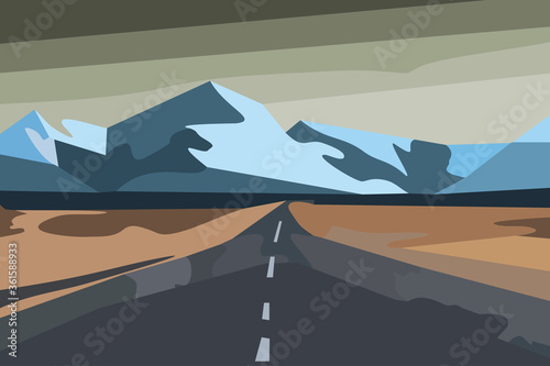 The road to the snowy mountains