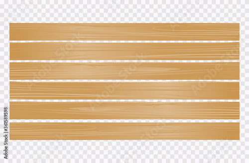 Wood texture background. Natural wooden planks  transparent background vector illustrations eps 10