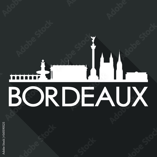 Bordeaux Flat Icon Skyline Silhouette Design City Vector Art Famous Buildings