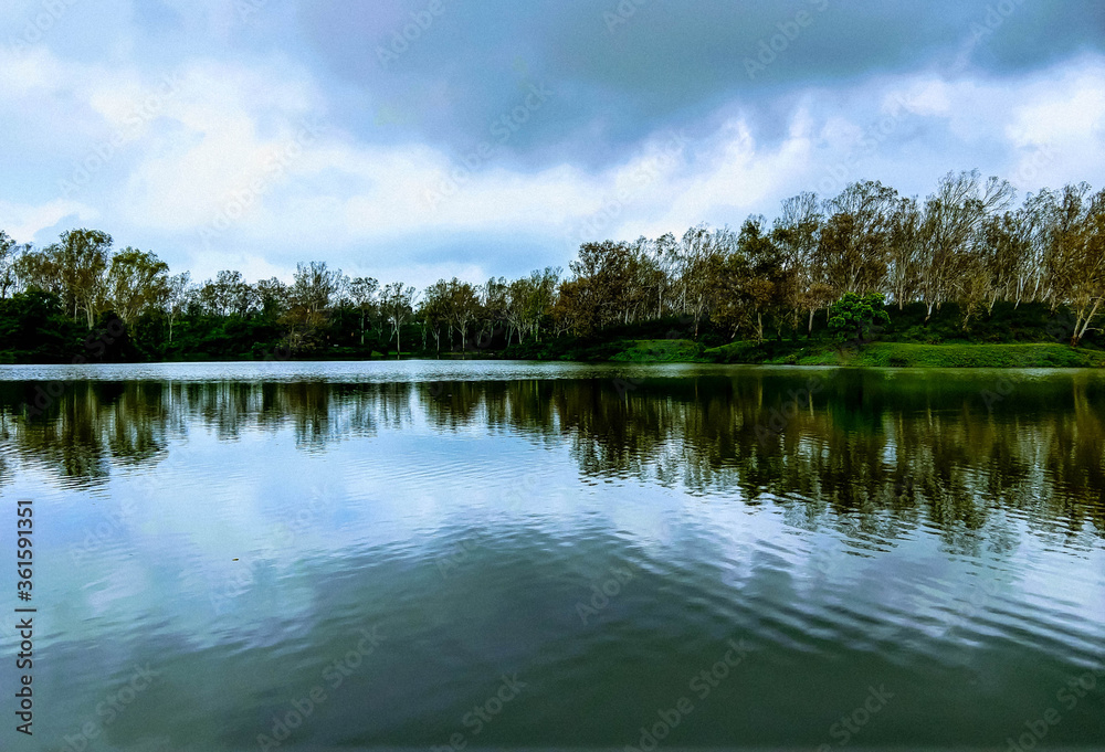 A lake on a breezy morning.