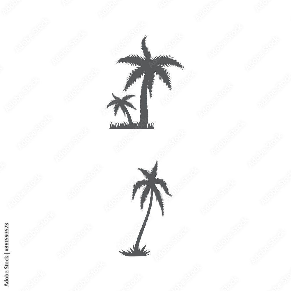 Obraz premium Palm tree summer logo template