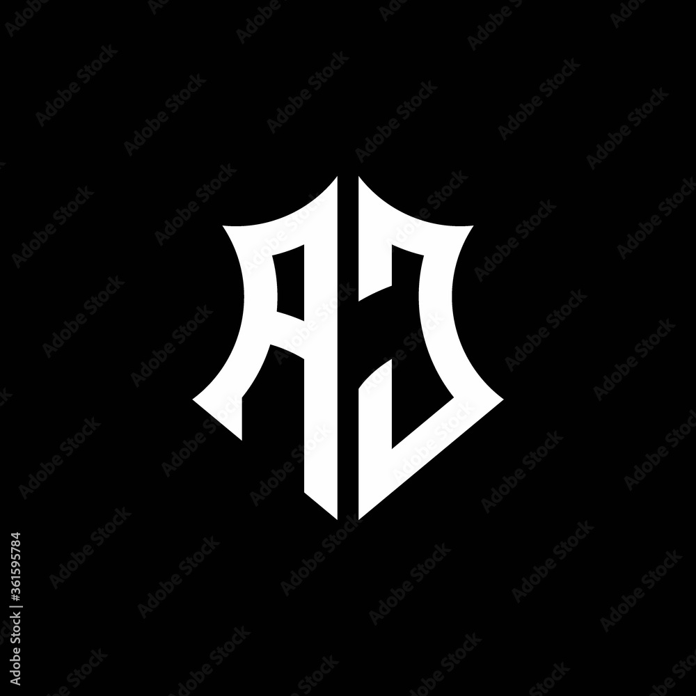 AJ monogram logo with a sharp shield style Stock Vector | Adobe Stock