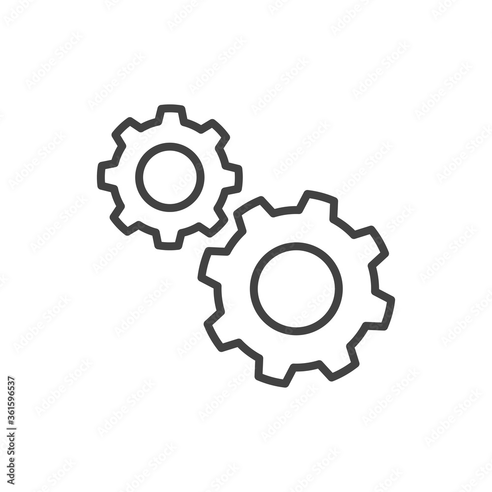 Icon of gears. Vector Illustration. Icon of gears. Vector Illustration.