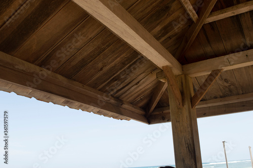 the roof of the cottage is made of wood