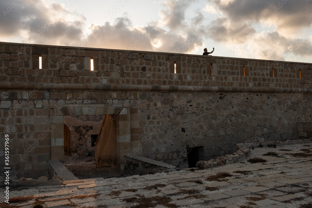 Castillo de San Felipe, Cabo de Gata, Almería, Andalucía, Sur de España Castillo de San Felipe, Cabo de Gata, Almería, Andalucía, Sur de España