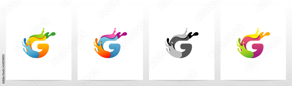 Colorful Splashes On Letter Logo Design G