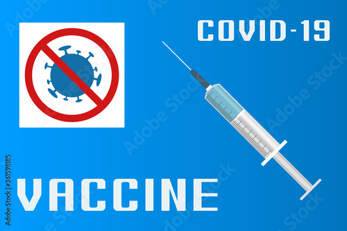 COVID-19 vaccine. Cartoon style poster. Vector.