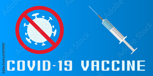 Coronavirus vaccine. Cartoon style poster. Vector.