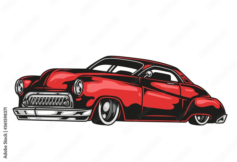 Red retro car template