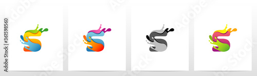 Colorful Splashes On Letter Logo Design S