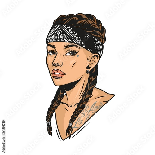 Colorful concept of pretty latino girl
