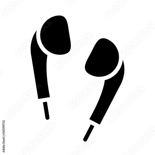 earphones icon image, silhouette style