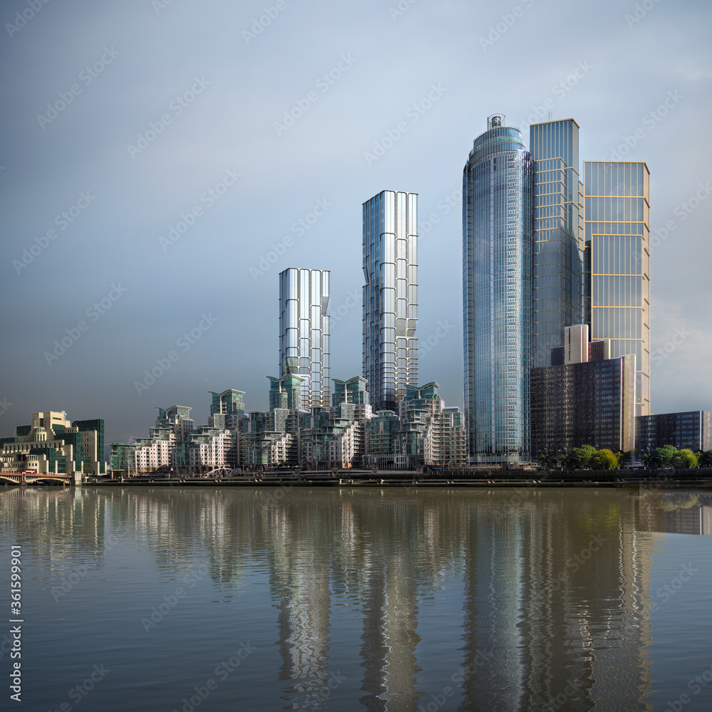 Naklejka premium panoramę singapuru