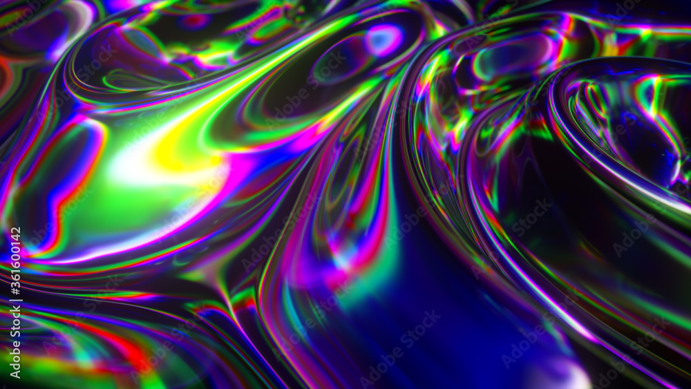 Colorful abstract animated background. The movement of a transparent multi-colored glass surface. Active movement of the liquid effect. Conceptual art. Rainbow gradient. 3d illustration Colorful abstract animated background. The movement of a transparent multi-colored glass surface. Active movement of the liquid effect. Conceptual art. Rainbow gradient. 3d illustration