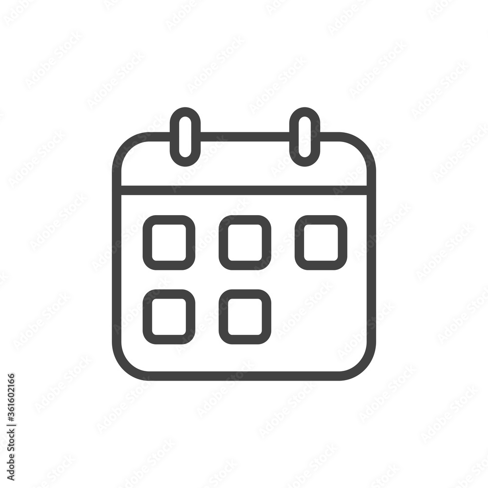 Calendar outline icon. Vector illustration. Calendar outline icon. Vector illustration.