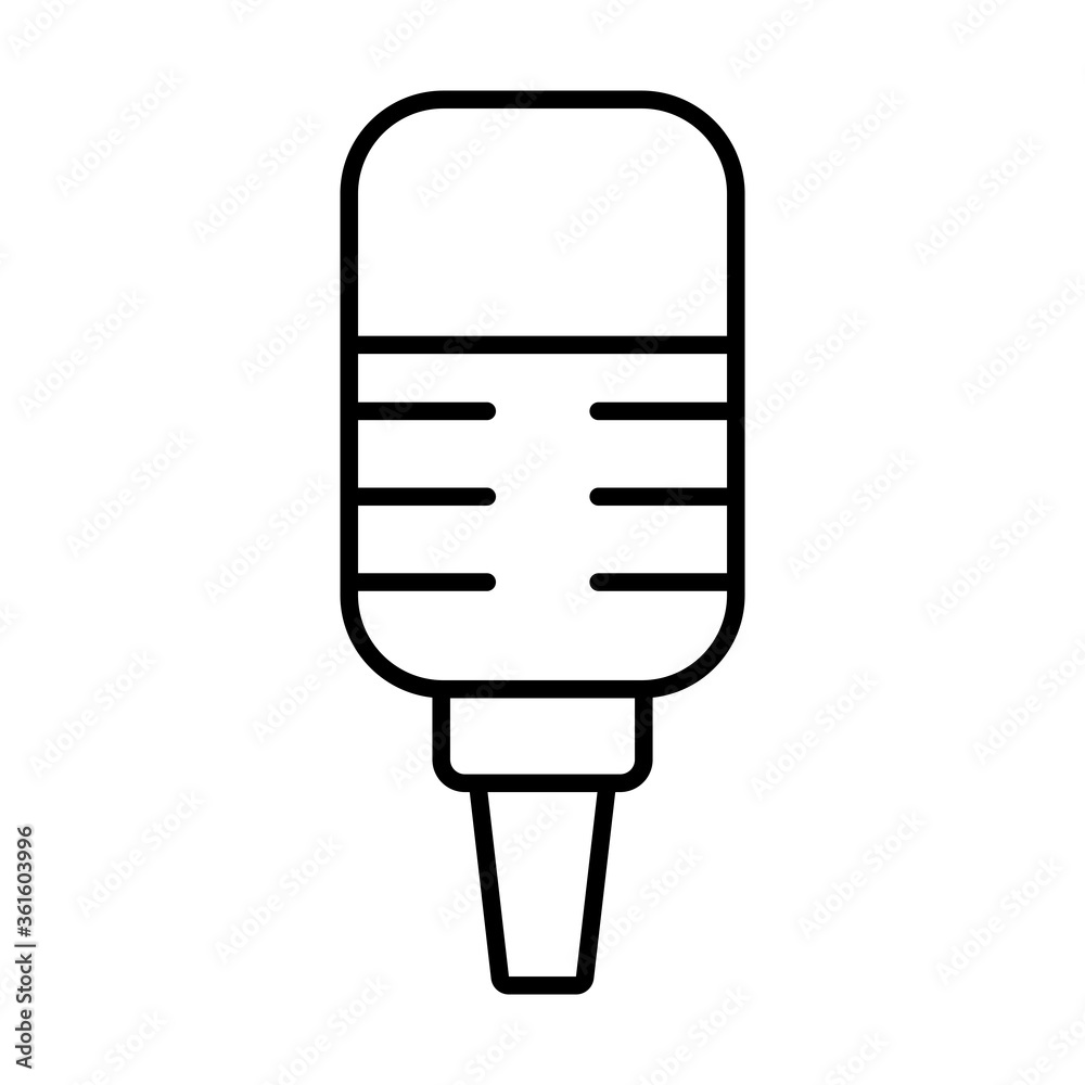 stand with microphone retro, line style stand with microphone retro, line style