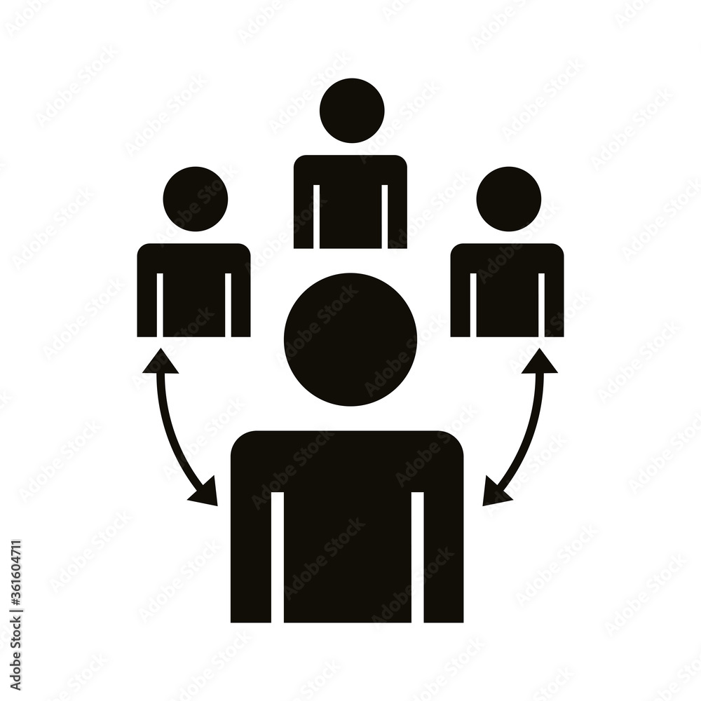 group of humans distance social silhouette style group of humans distance social silhouette style