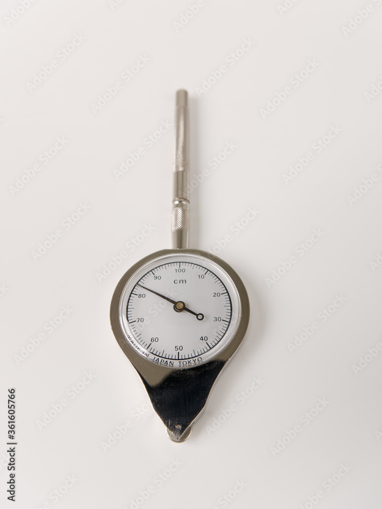 An opisometer, also called a curvimeter, meilograph, or map measurer