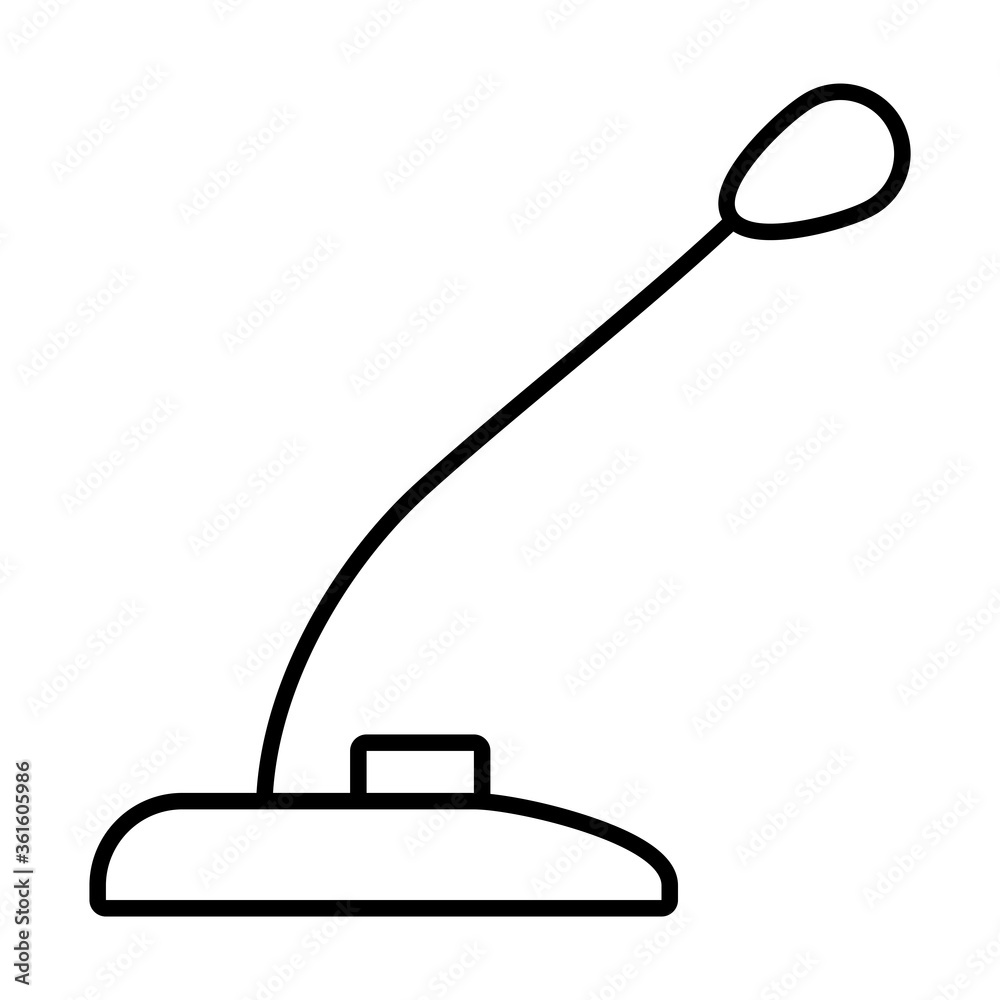 desk microphone icon image, line style desk microphone icon image, line style