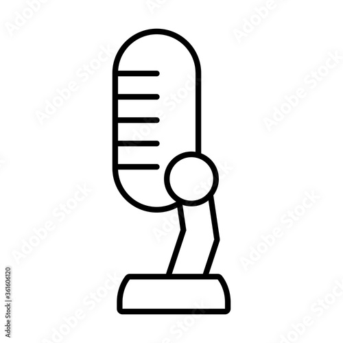 podcasting microphone icon, line style