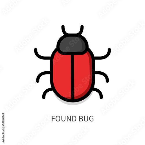 Found bug virus logo icon.