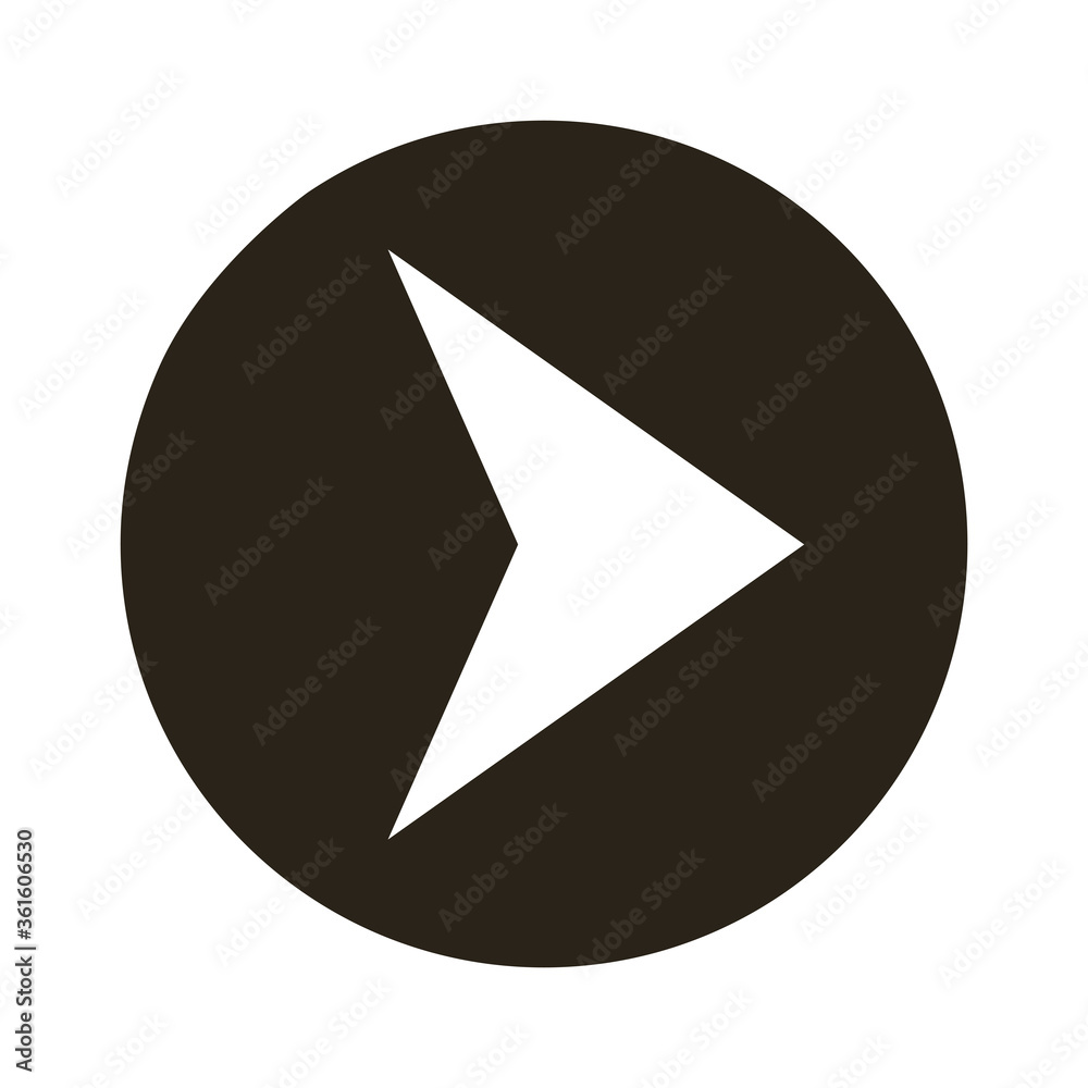 arrow right direction button silhouette style icon arrow right direction button silhouette style icon