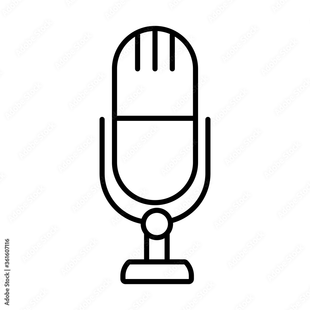 classic microphone icon, line style classic microphone icon, line style