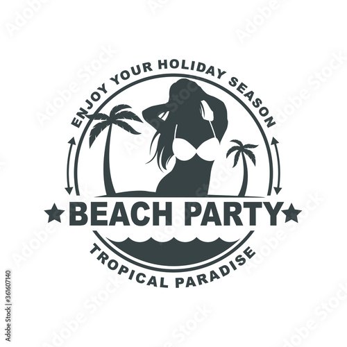 Summer Party Logo Template Design