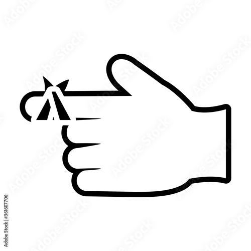 hand with injured finger icon, line style