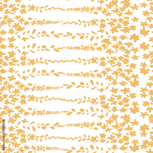  Floral vector seamless pattern. Simple stylized flowers and leaves background made with clipping mask for easy editing.