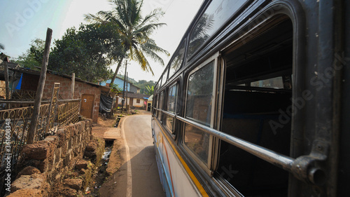 The view from the window of an intercity bus in India. State of Goa. © Довидович Михаил
