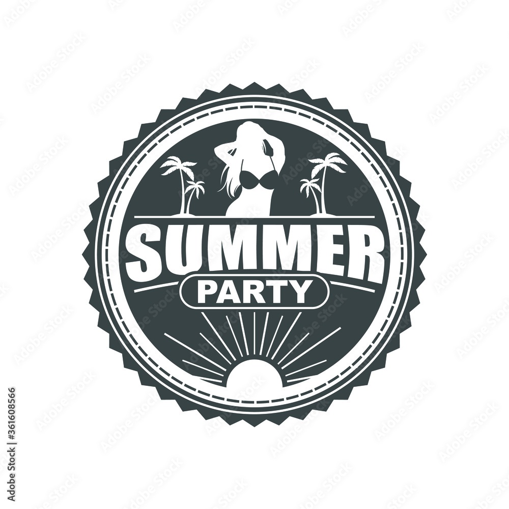 Summer Party Logo Template Design