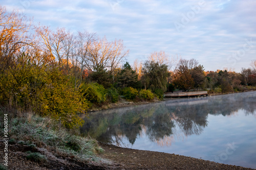 autumn landscape with lake