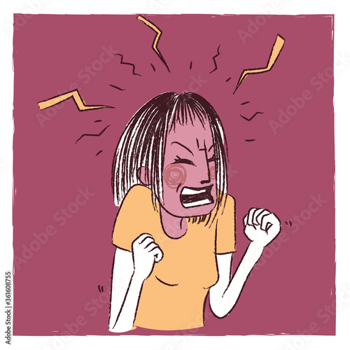 angry woman - Depression stress hypersensitivity character theme 