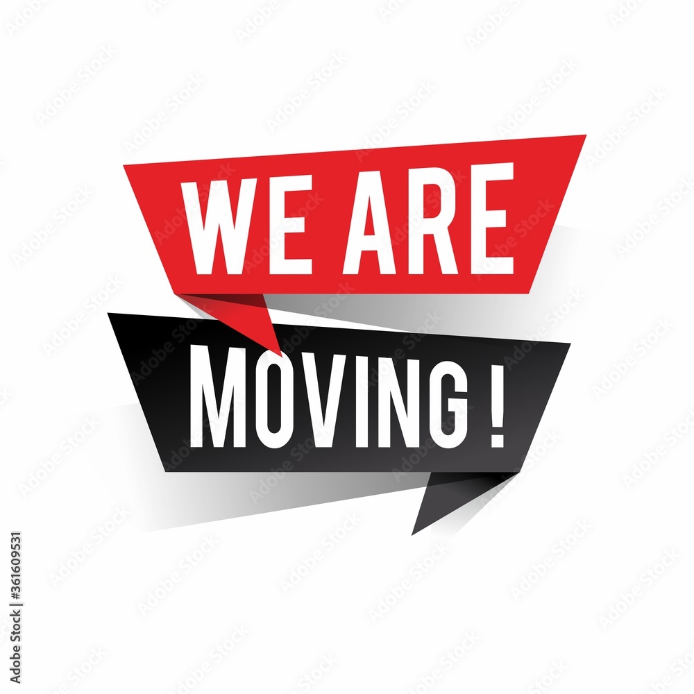 Modern design we are moving text on speech bubbles concept. Vector illustration Modern design we are moving text on speech bubbles concept. Vector illustration