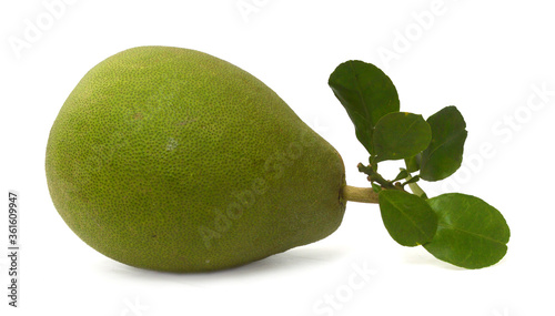 Pomelo (Citrus maxima or Citrus grandis) isolated on white background photo