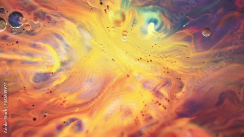 Heavenly dreamlike colorful liquid wave ink background with chromatic aberration 