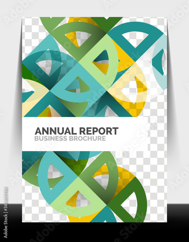 Business flyer annual report, circle and triangle shapes modern design