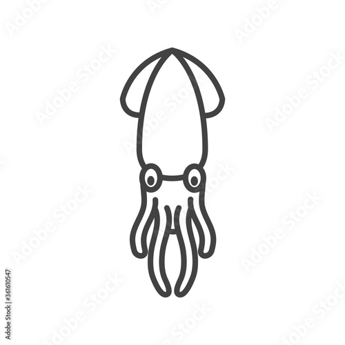 Cuttlefish outline icon. Vector Illustration.