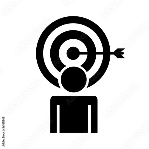 businessman figure with target and arrow silhouette style icon
