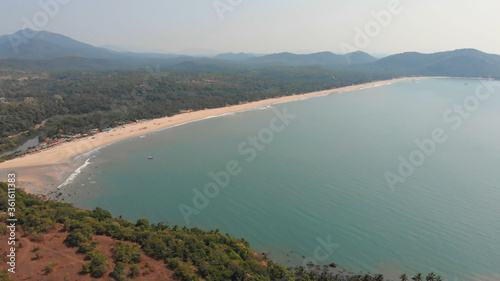 Agonda Beach aerial drone view. Goa. India. photo