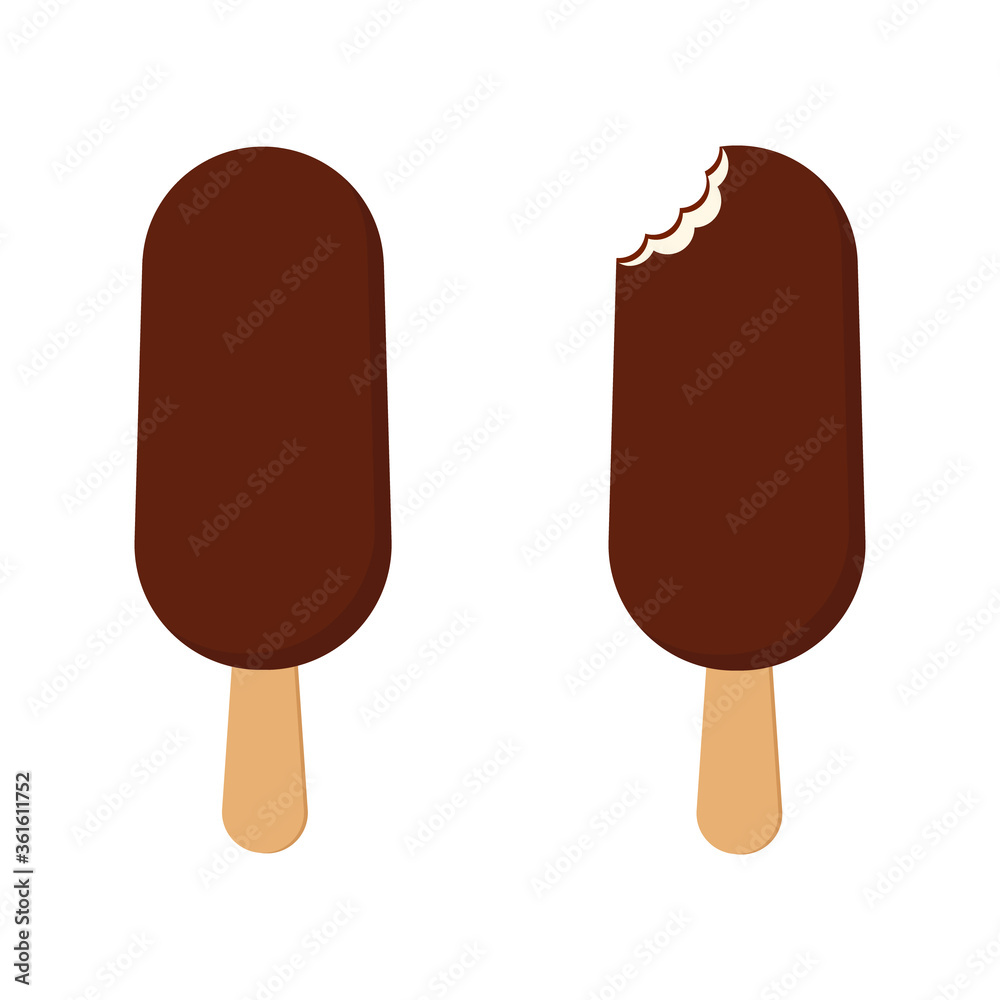Ice cream on stick. Vector illustration on withe background. Isolated. Ice cream on stick. Vector illustration on withe background. Isolated.