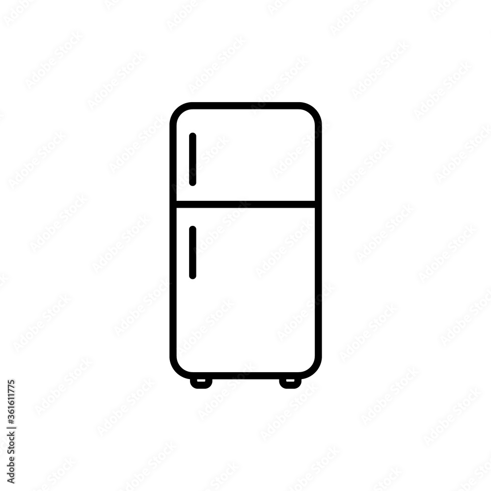 Fridge icon in outline style. Vector illustration on withe background. Isolated. Fridge icon in outline style. Vector illustration on withe background. Isolated.